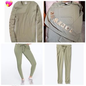 Pink Bling long sleeve tee &Cotton Leggi